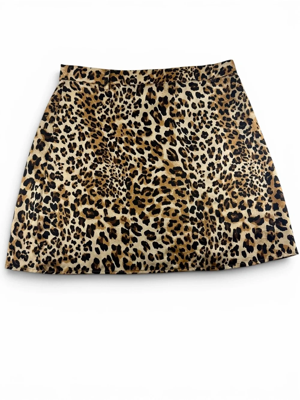 Nasty Gal Leopard Print Mini Skirt Size 6 Y2K Cheetah A-Line Mini‎
